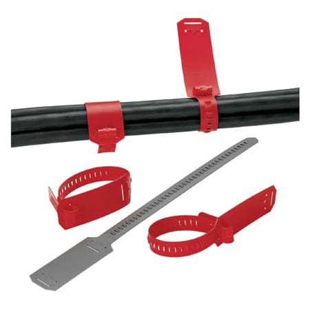 Panduit Cable Tie Strap, 15-1/2 in L, 4.38 in Max Bundle Dia., Gray, Polyethylene, 50 PK CM4S-L8